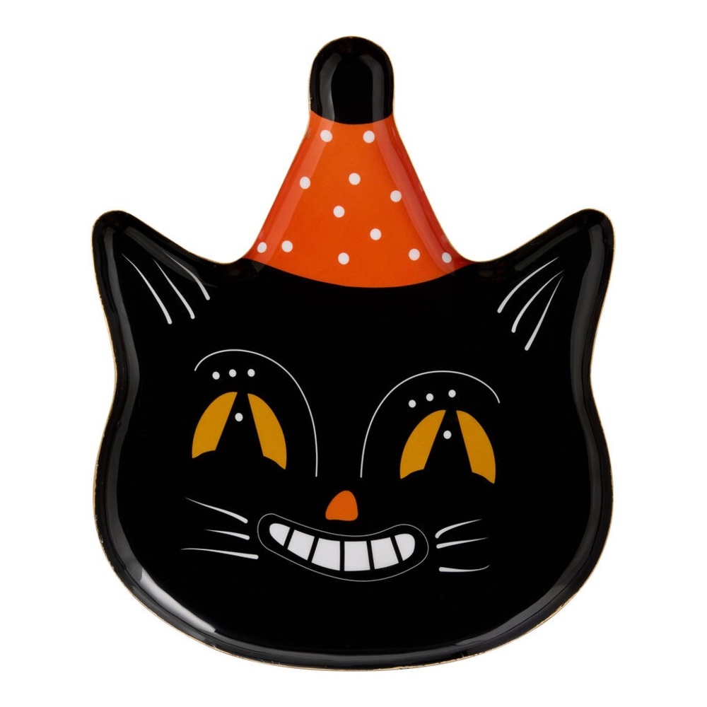 NWOT Metal ‘Vintage’ Black Cat Figural‎ Halloween Serving Platter World Market